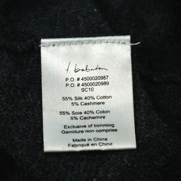 Babaton Aritzia Size XS Dark Gray Open Tie Back 3/4 Sleeve Silk Cashmere Sweater - Picture 4 of 6